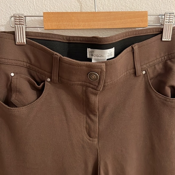 Dress stretch pants size 8 brown elastic waist - Picture 2 of 11
